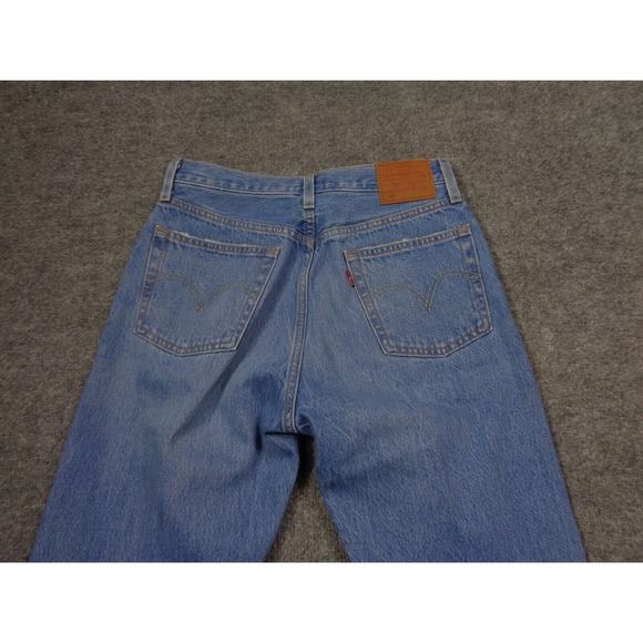 Levi's 501 Jeans Womens 27x30 Blue Premium Distressed Button Fly Straight Leg - Picture 11 of 12